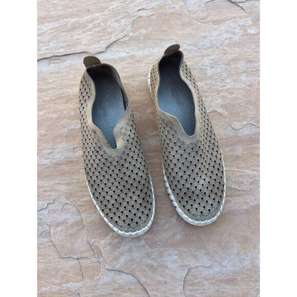 Ilse Jacobson Tulip Womens Tan Perforated Slip On Flats Size EUR 40 US 9-10 - Picture 1 of 5